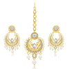 Sukkhi Charming Gold Plated AD Earring With Mangtikka Set For Women