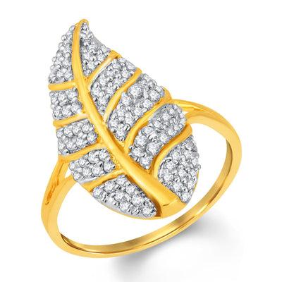 Sukkhi Angelic Gold and Rhodium Plated Cubic Zirconia Ring