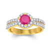 Sukkhi Luxurious Gold and Rhodium Plated CZ and Ruby Studded Ring-1