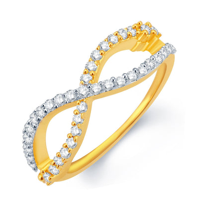Sukkhi Stunning Gold and Rhodium Plated CZ Ring