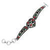 Sukkhi Heart Shaped Oxidized Silver Bracelet With Multi Colored Stones For Women