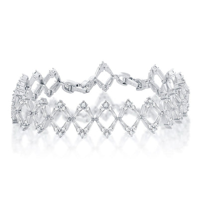 Sukkhi Graceful Diamond Shape Rhodium Plated Bracelet for Women