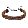 Sukkhi Adjustable Striped Brown Leather Bracelet For Men
