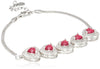 Sukkhi Glittery Silver Plated Heart Bracelet For Women
