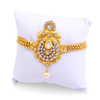 Sukkhi Artistically Gold Plated AD Bajuband For Women-2