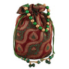 Sukkhi Traditional Red, Green and Gold Potli Bag
