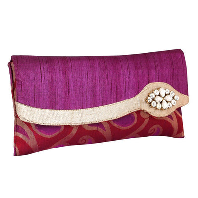 Sukkhi Opulent Purple Clutch Handbag-1