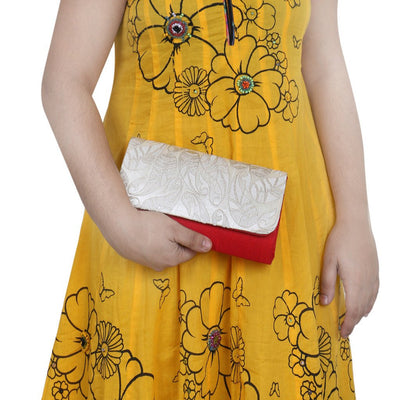 Sukkhi Designer Red and White Clutch Handbag-3