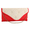 Sukkhi Glamorous Red & White Clutch Handbag