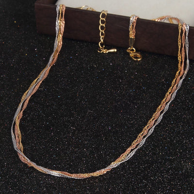 Sukkhi Elegant Gold Plated 3 String Unisex chain