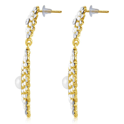 Sukkhi Finely Pearl Gold Plated Set of 3 Pair Dangle Earring Combo For Women-4