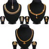 Sukkhi Fancy CZ Jalebi Gold Plated Set of 3 Necklace Set Combo For Women
