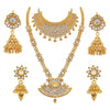 Trushi Classic Designer Bridal Gold Plated Combo Of Two Necklaces Sets Whit Austrian Diamond And Kundan For Women