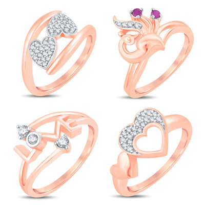 Sukkhi Valentine Special Rose Gold Plated Bracelet & Ring Combo For Women