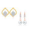 Sukkhi Divine Gold Plated Austrian Diamond Pair of 2 Earring Combo for Women