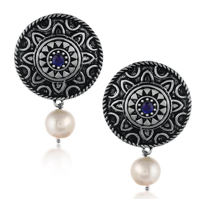 Sukkhi Lavish Oxidised Pearl Earring Combo For Women
