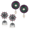 Sukkhi Charming Oxidised Pearl Earring Combo For Women