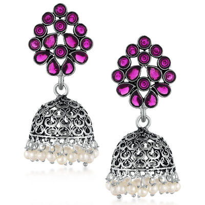Sukkhi Fashionable Oxidised Pearl Earring Combo For Women