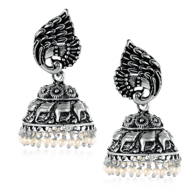 Sukkhi Mesmerizing Oxidised Pearl Earring Combo For Women