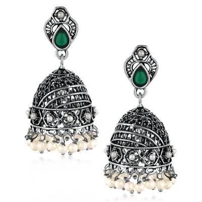 Sukkhi Brilliant Oxidised Pearl Earring Combo For Women