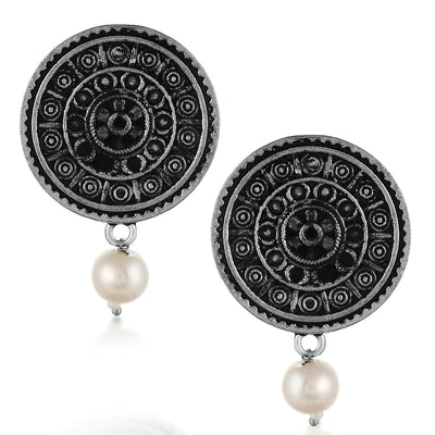 Sukkhi Glamorous Oxidised Pearl Earring Combo For Women
