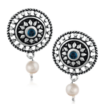 Sukkhi Impressive Oxidised Pearl Earring Combo For Women