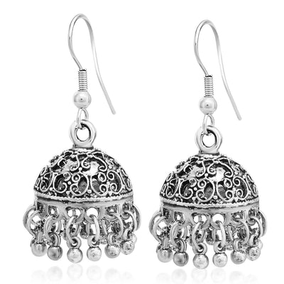 Sukkhi Glistening Oxidised Plated Floral Dangle Earring Combo For Women