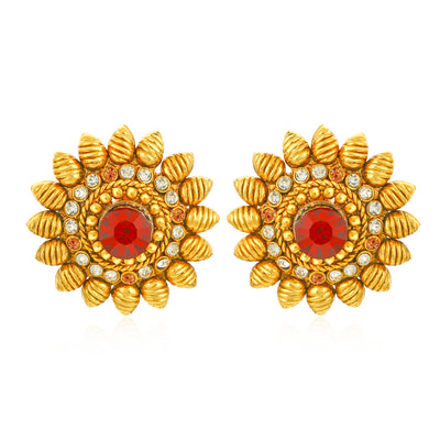 Sukkhi Exclusive Pearl Gold Plated Floral Earring Combo For Women