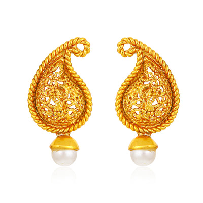 Sukkhi Astonish Pearl Gold Plated Floral Earring Combo For Women