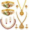 Sukkhi Glossy Gold Plated Combo Necklace Set for Women
