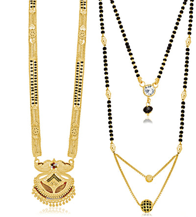 Sukkhi Amazing Gold Plated Mangalsutra Pendant Combo for Women