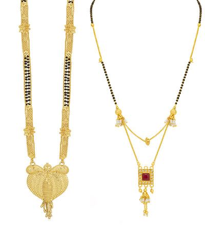 Sukkhi Felicitous Gold Plated Mangalsutra Pendant Combo for Women