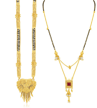 Sukkhi Majestic Gold Plated Mangalsutra Pendant Combo for Women