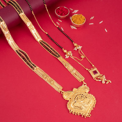 Sukkhi Pleasing Gold Plated Mangalsutra Combo for Women