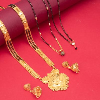 Sukkhi Elegant Gold Plated Combo Mangalsutra Set for Women