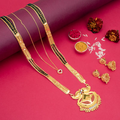 Sukkhi Exclusive Gold Plated Combo Mangalsutra Set for Women