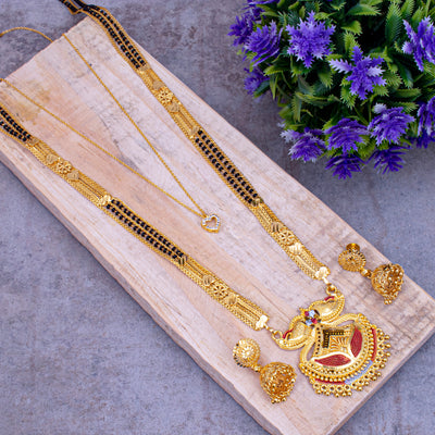 Sukkhi Exclusive Gold Plated Combo Mangalsutra Set for Women