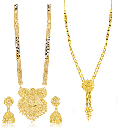 Sukkhi Exquisite Gold Plated Combo Mangalsutra Set for Women