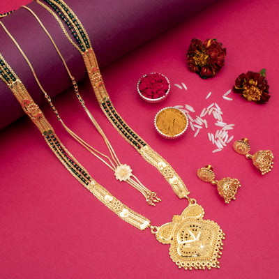 Sukkhi Exquisite Gold Plated Combo Mangalsutra Set for Women