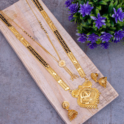 Sukkhi Exquisite Gold Plated Combo Mangalsutra Set for Women