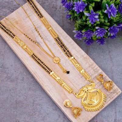 Sukkhi Incrediable Gold Plated Combo Mangalsutra Set for Women