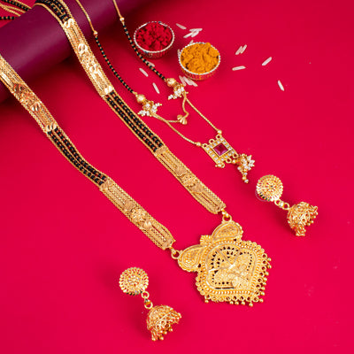 Sukkhi Lovely Gold Plated Combo Mangalsutra Set for Women