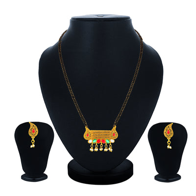 Sukkhi Attractive Gold Plated Kundan Mangalsutra Combo For Women