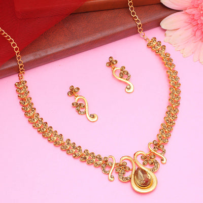 Sukkhi Glitzy Gold Plated Necklace Set Combo For Women