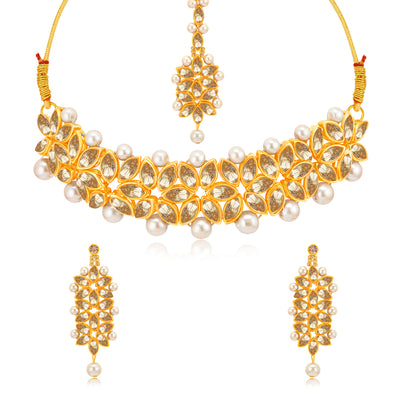 Sukkhi Dazzling Gold Plated Combo Necklace Set For Women