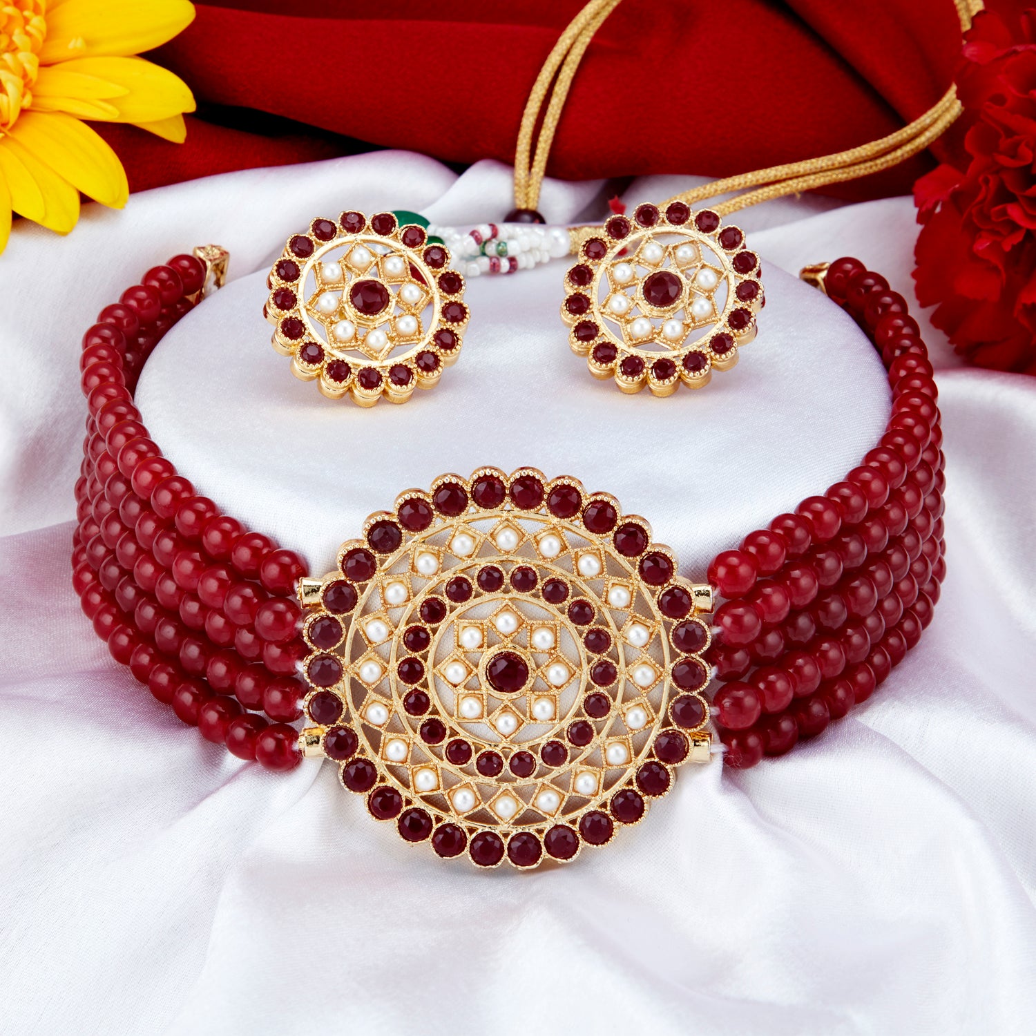 Sukkhi Glorious Gold Plated Combo Necklace Set for Women