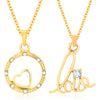 Sukkhi Ritzy Crystal Gold Plated Love Pendant Combo For Women