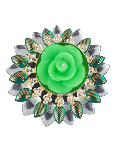 Sukkhi Must-Have Floral Diya Candle in Green-2