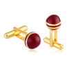 Sukkhi Dazzling Gold plated red tennis ball shaped cufflink for men