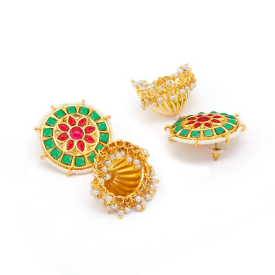 Sukkhi Attractive Pearl Gold Plated Jhumki Earring for Women